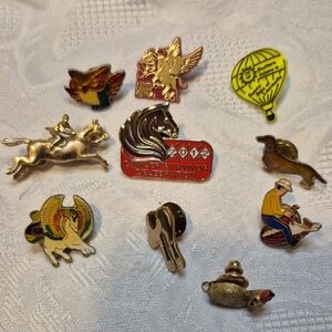 Vintage Colorful Enamel Pin Collection